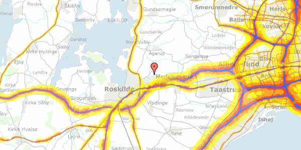 Trafikstøjkort på Marken 28, 4000 Roskilde