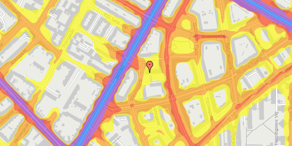 Trafikstøjkort på Stevnsgade 36, 2200 København N