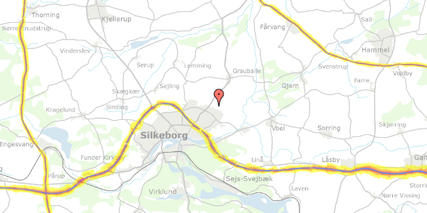 Trafikstøjkort på Salvievej 30, 8600 Silkeborg