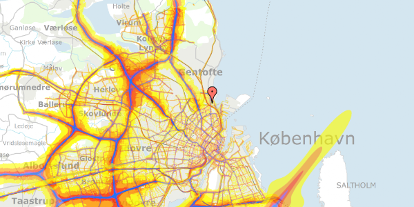 Trafikstøjkort på Svanemøllens Kaserne 43, 2100 København Ø