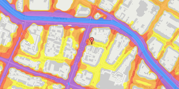 Trafikstøjkort på Adolph Steens Alle 2, 1971 Frederiksberg C