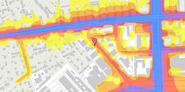 Trafikstøjkort på Trindsøvej 11, 8000 Aarhus C