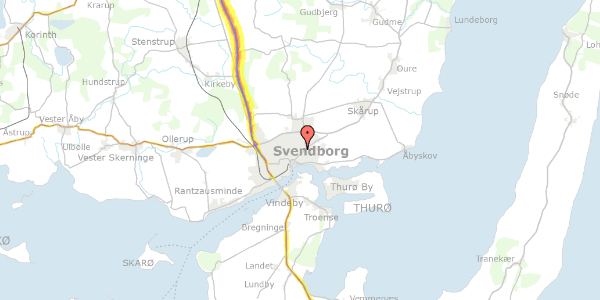 Trafikstøjkort på Hesteskoen 38, 5700 Svendborg