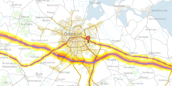 Trafikstøjkort på Johannes Larsens Vej 45, 5220 Odense SØ