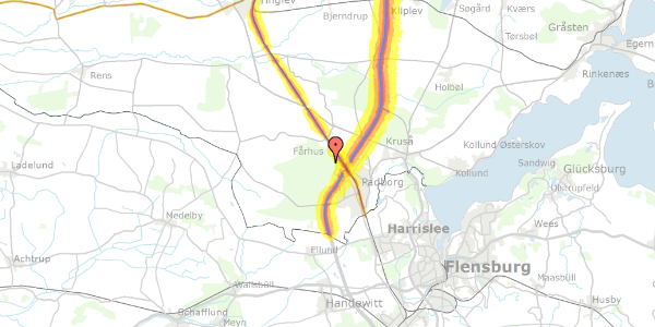 Trafikstøjkort på Lejrvejen 105A, 6330 Padborg