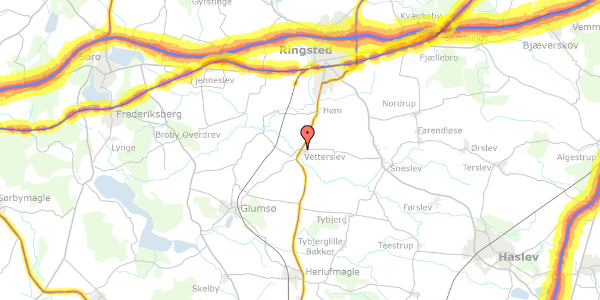 Trafikstøjkort på Gammel Næstvedvej 3B, 4100 Ringsted
