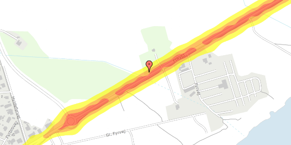 Trafikstøjkort på Fyrvej 23, 9990 Skagen