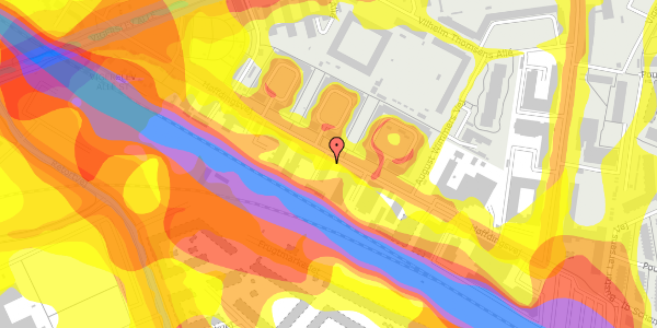 Trafikstøjkort på Høffdingsvej 20, st. , 2500 Valby