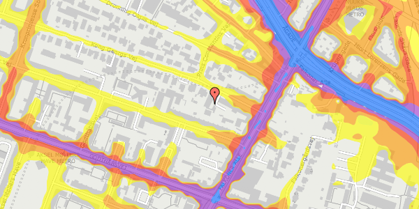 Trafikstøjkort på Kong Georgs Vej 5D, 2000 Frederiksberg