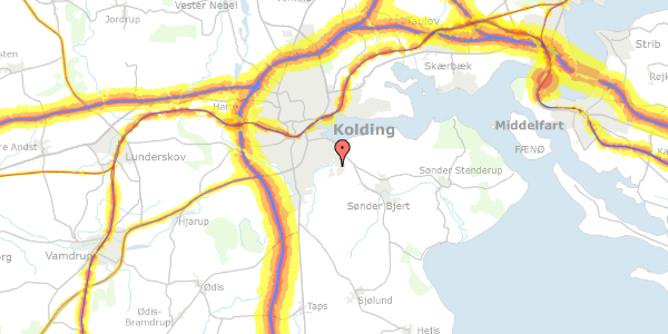 Trafikstøjkort på Dalby Møllevej 10, 6000 Kolding