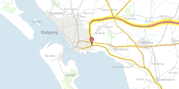 Trafikstøjkort på Lykkegårdsvej 7M, 6700 Esbjerg