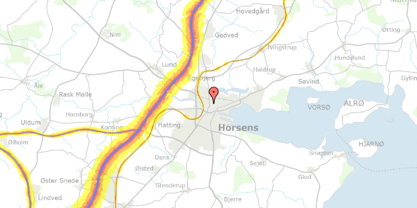 Trafikstøjkort på Houmannsgade 27A, 8700 Horsens