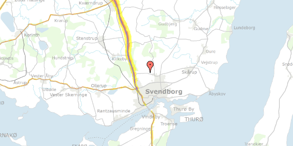 Trafikstøjkort på Heldagervej 37, 5700 Svendborg