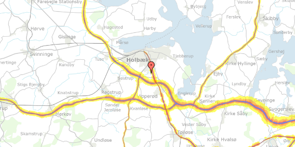 Trafikstøjkort på Solsikkevej 114, 4300 Holbæk