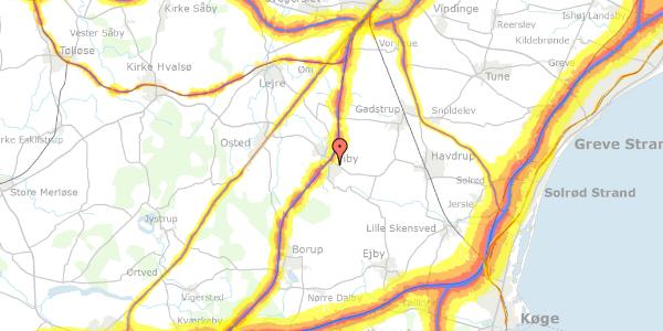 Trafikstøjkort på Tofthøjvej 11, 4130 Viby Sjælland