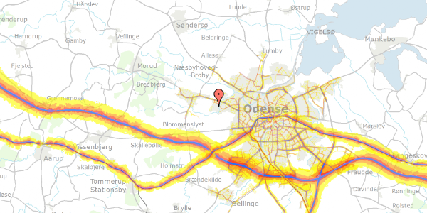 Trafikstøjkort på Guldæble Have 4, 5210 Odense NV