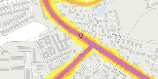 Trafikstøjkort på Havkærvej 22A, 8381 Tilst