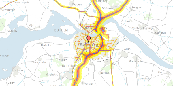 Trafikstøjkort på Forchhammersvej 9A, st. 2, 9000 Aalborg