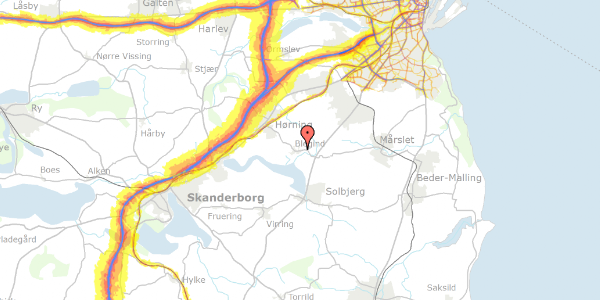 Trafikstøjkort på Blegindvej 77F, 8362 Hørning