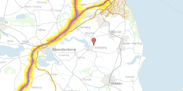 Trafikstøjkort på Hasselvangen 61, 8355 Solbjerg