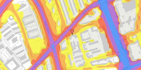 Trafikstøjkort på Haraldsgade 70, st. , 2100 København Ø