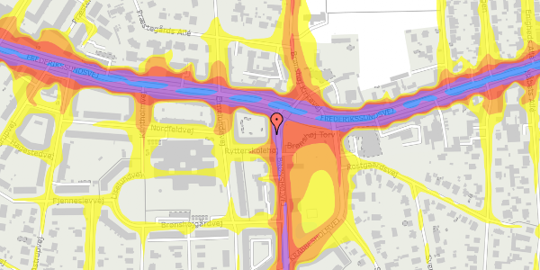 Trafikstøjkort på Brønshøjvej 4, 2700 Brønshøj