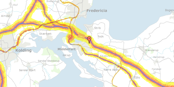 Trafikstøjkort på Lollandsvej 13, 5500 Middelfart