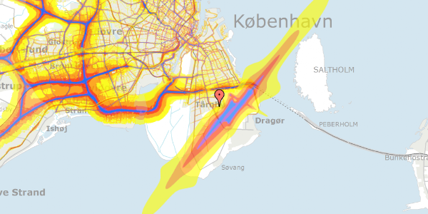 Trafikstøjkort på Kirstinehøj 41, 2770 Kastrup