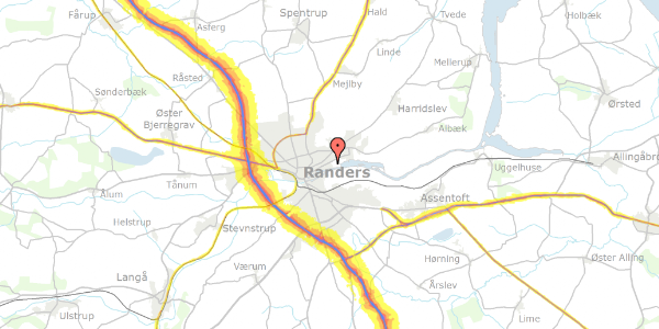 Trafikstøjkort på Hertugvejen 26, 8930 Randers NØ