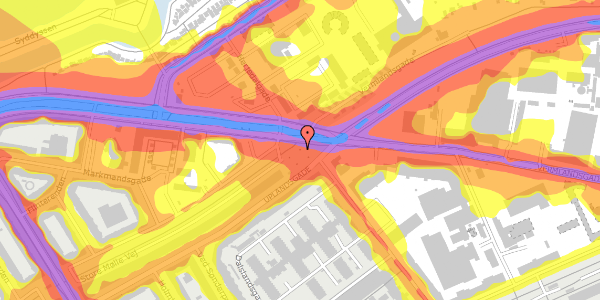 Trafikstøjkort på Uplandsgade 35D, 2300 København S