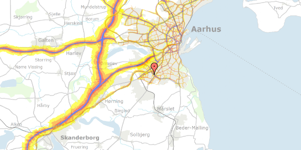 Trafikstøjkort på Matildelundsvej 18, 8260 Viby J