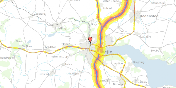 Trafikstøjkort på Spinderigade 11G, 7100 Vejle