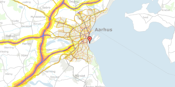 Trafikstøjkort på Strandvejen 19, 8000 Aarhus C