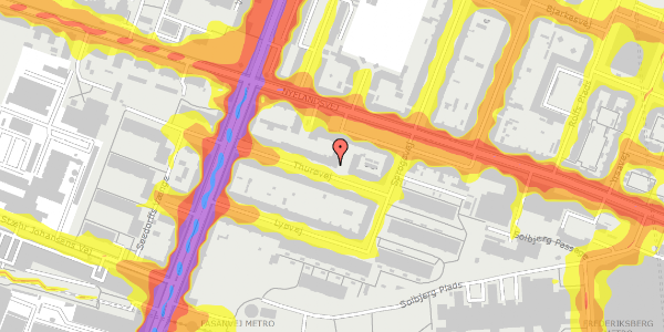 Trafikstøjkort på Thurøvej 15, 4. , 2000 Frederiksberg