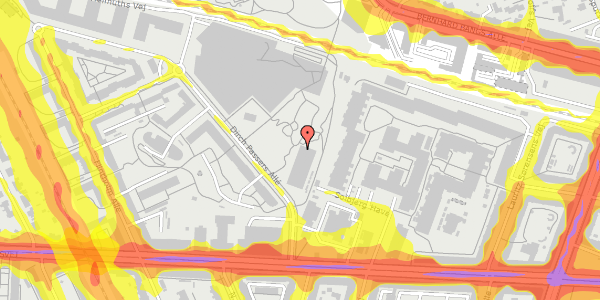 Trafikstøjkort på Dirch Passers Allé 10E, 2000 Frederiksberg