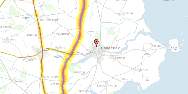 Trafikstøjkort på Sverigesvej 4A, 6100 Haderslev