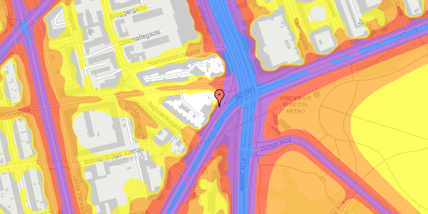 Trafikstøjkort på Jagtvej 169A, st. th, 2100 København Ø