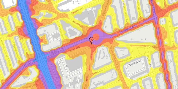 Trafikstøjkort på Sankt Kjelds Plads 9, 2100 København Ø