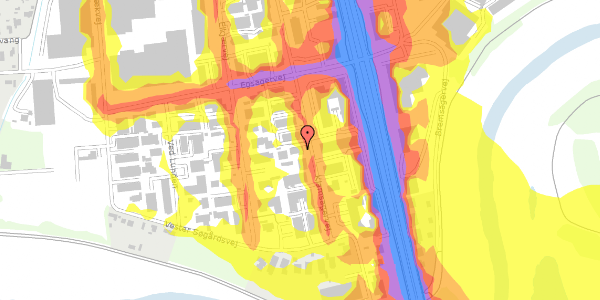 Trafikstøjkort på Klamsagervej 18, 8230 Åbyhøj