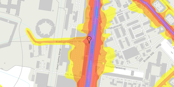 Trafikstøjkort på Rued Langgaards Vej 3, 3. 11, 2300 København S