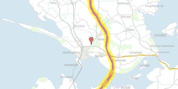 Trafikstøjkort på Hf. Kløverbladet 58, 4760 Vordingborg