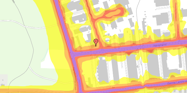 Trafikstøjkort på Naverland 36, 2600 Glostrup