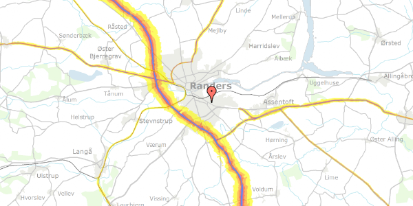 Trafikstøjkort på Ørneborgvej 5, 8960 Randers SØ