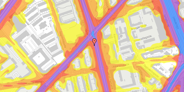 Trafikstøjkort på Lersø Parkallé 67, 2100 København Ø