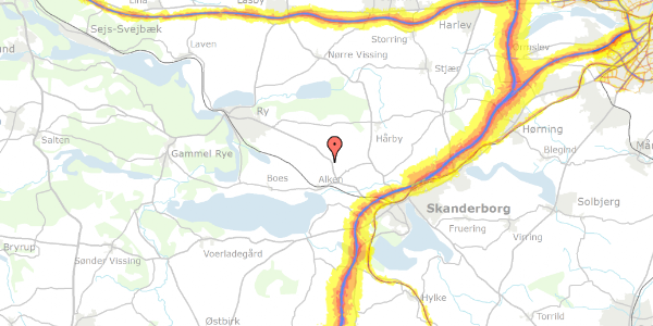 Trafikstøjkort på Bjedstrupvej 29, 8660 Skanderborg