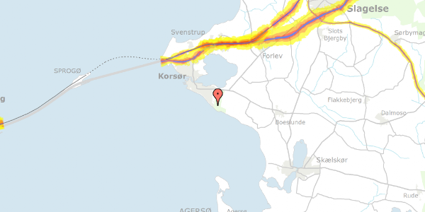 Trafikstøjkort på Skovåsen 228, 4220 Korsør