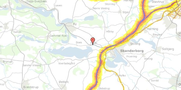 Trafikstøjkort på Alkenvej 71C, 8660 Skanderborg