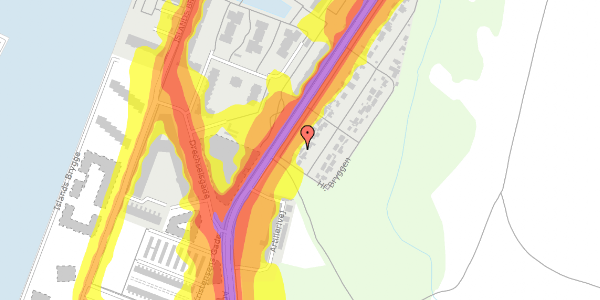 Trafikstøjkort på Hf. Bryggen 36, 2300 København S