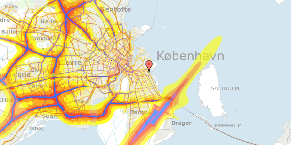 Trafikstøjkort på Strandlodsvej 11N, 4. tv, 2300 København S