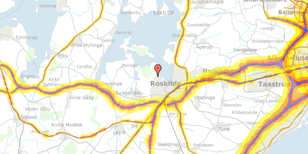 Trafikstøjkort på Parcelgårdsvej 4, st. 3, 4000 Roskilde